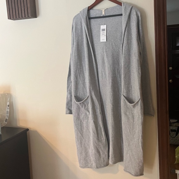 NWT Eileen Fisher Grey Hooded Cardigan - Picture 4 of 7